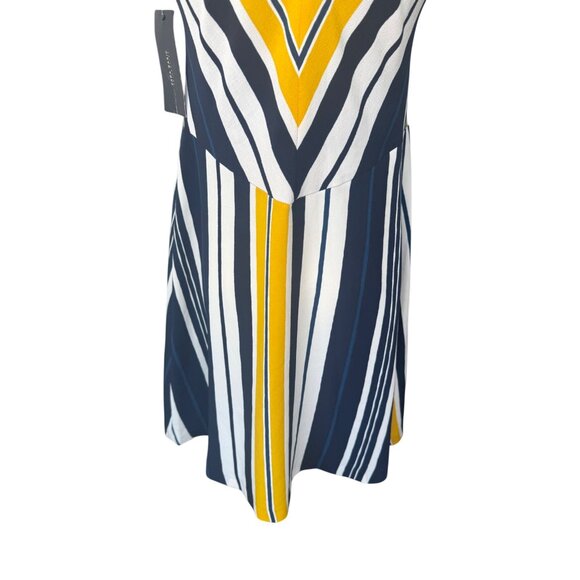 Zara Striped Mini Dress Size XS NWT Nautical Coastal Colorblock High Neck Artsy - Picture 9 of 9